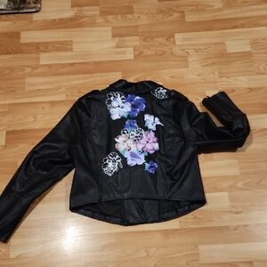 Faux leather Croped Jacket